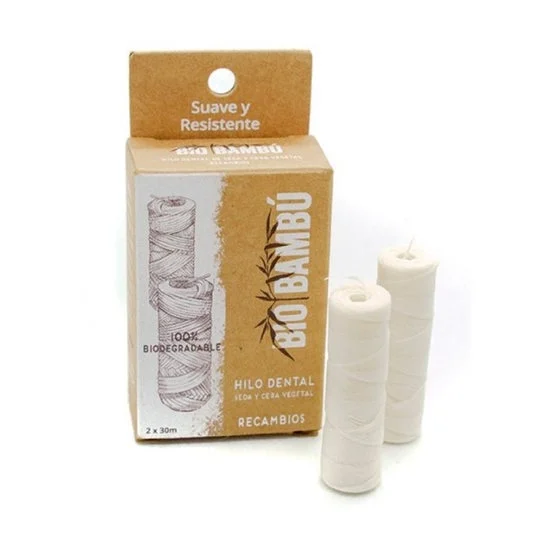 Filo interdentale naturale Biobamboo Ricariche di filo interdentale 2X30m