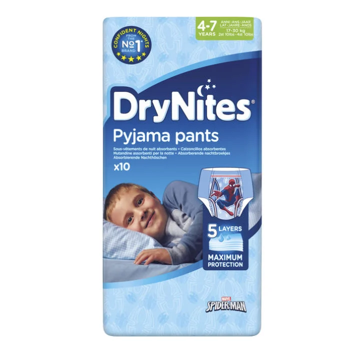 DRYNITES MUTANDINE ASSORBENTI BAMBINO USA E GETTA Drynites 4-7 anni 10 unità