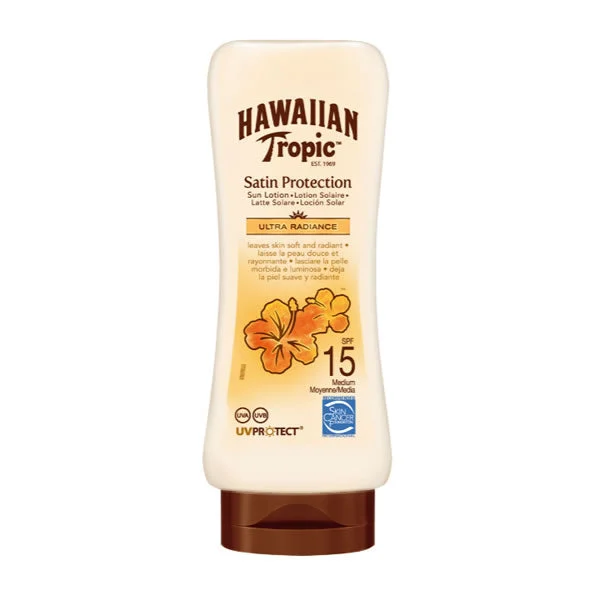Hawaiian Tropic Satin Protezione Lozione Solare Ultra radiance Spf15 180ml