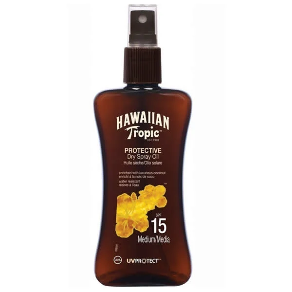 Hawaiian Tropic Olio Spray Secco Protettivo Spf15 Medio 200ml
