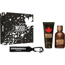 Dsquared2 Wood Da Uomo Set Regalo Edt 100 Ml, Gel Doccia 100 Ml E Portachiavi