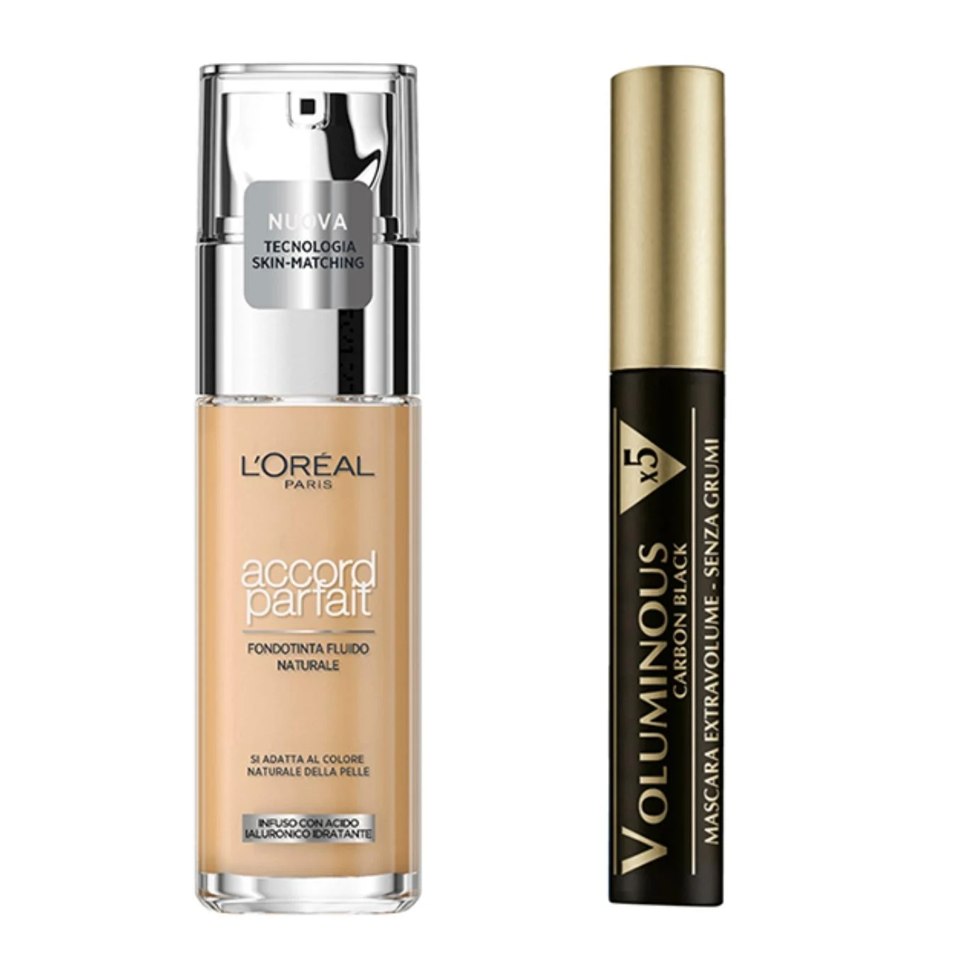 Accord Parfait Fondotinta 2R + Mascara Voluminous X 5 Carbon Black