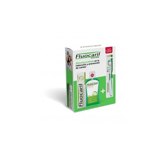 Fluocaril Pack: Dentifricio + Collutorio + Spazzolino da denti