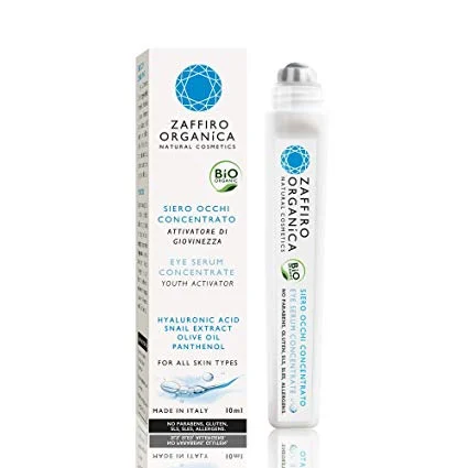 ZAFFIRO ORGANICA Siero Occhi Concentrato Roll-On con Bava di Lumaca e Acido Ialuronico