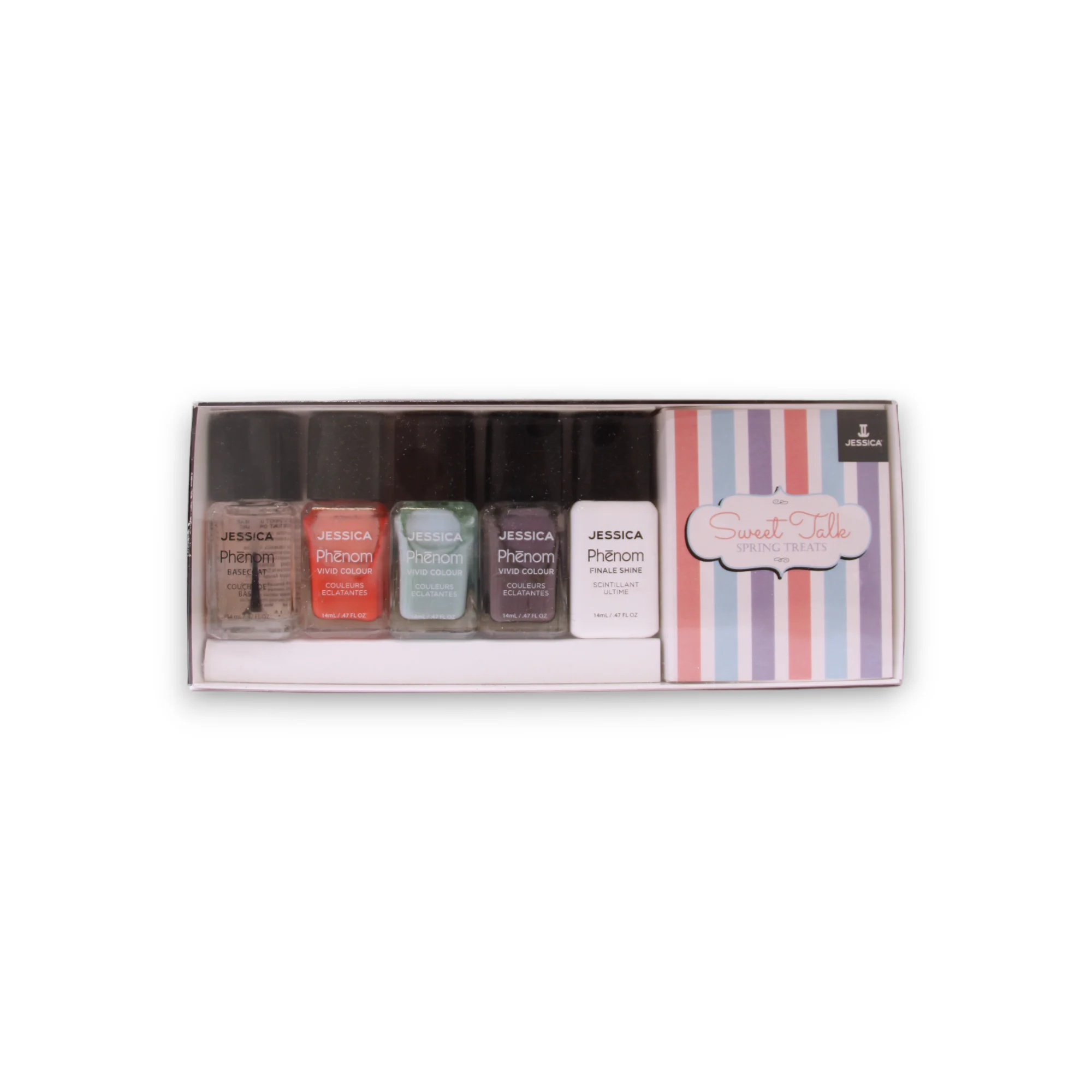 Sweet Talk Set Jessica: Smalto PHEN-079 U Had Me At Hello 14 ml + Smalt PHEN-080 Smooth Talker 14 ml + Smalto Top Coat PHEN-000 Finale Shine 15 ml + Phenom Vivid Colo
