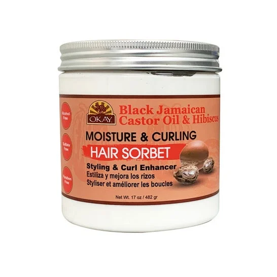 Ok Olio di ricino nero di Jamiacan con sorbetto per capelli idratante all'ibisco 482g