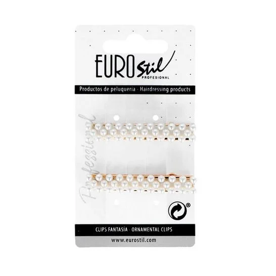 Eurostil Clip in oro con gemme 2 pezzi