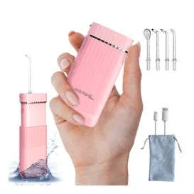 AquaPik Kit Mini Irrigador Bucal Portátil Viajes Carga Usb Rosa