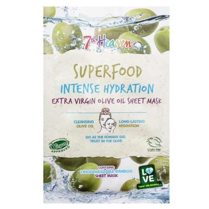 7th HEAVEN Superfood Intense Hydratation – Maschera in Tessuto Olio Extra Vergine di Oliva