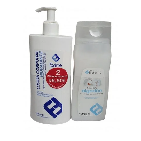Lozione idratante Farline + confezione di gel da bagno in cotone