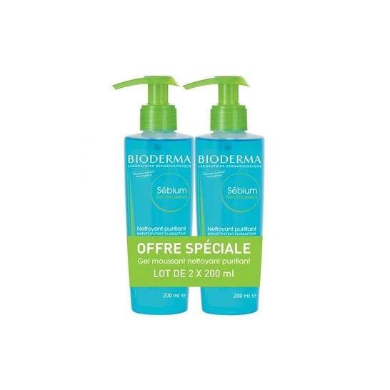 Bioderma Sébium Purifiant Nettoyant Moussant Gel 2x200ml