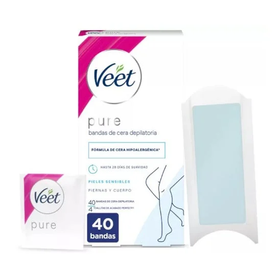 Veet Cera Depilatoria Strisce Corpo e Gambe 40 Unità