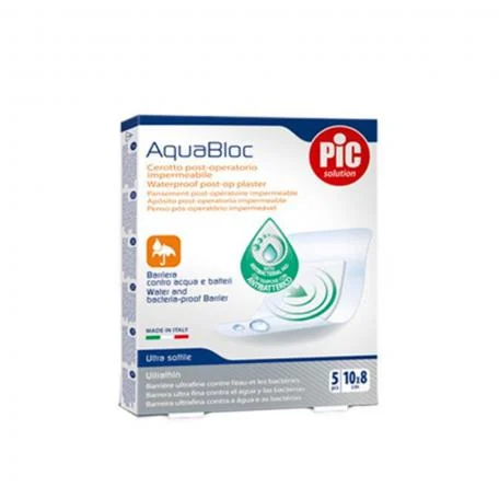 Pic Aquabloc Medicazione sterile antibatterica post-operatoria 10 X 8 Cm 5