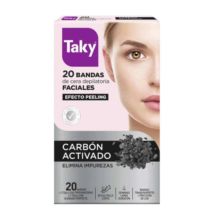 Strisce depilatorie per il viso Taky Carbon Activado 20 unità