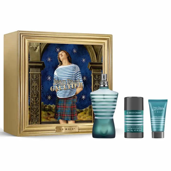 Jean Paul Gaultier Le Male Eau De Toilette Spray 125 ml, set da 3 pezzi