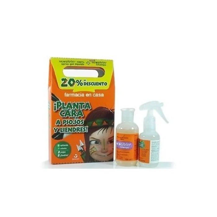 Neositrin Gel Spray Antipidocchi 60ml + Shampoo 100ml Set da 3 Pezzi