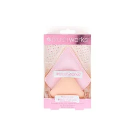 Brushworks Borla Maquillaje Triangular Acolchada Pack Duo