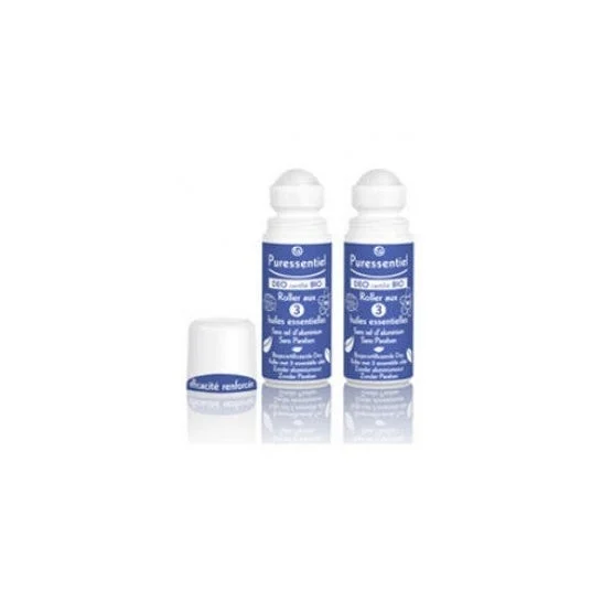 Puressentiel Déo Certifié Bio Roller Aux 3 Huiles Essentielles Lot De 2 x 50 ml