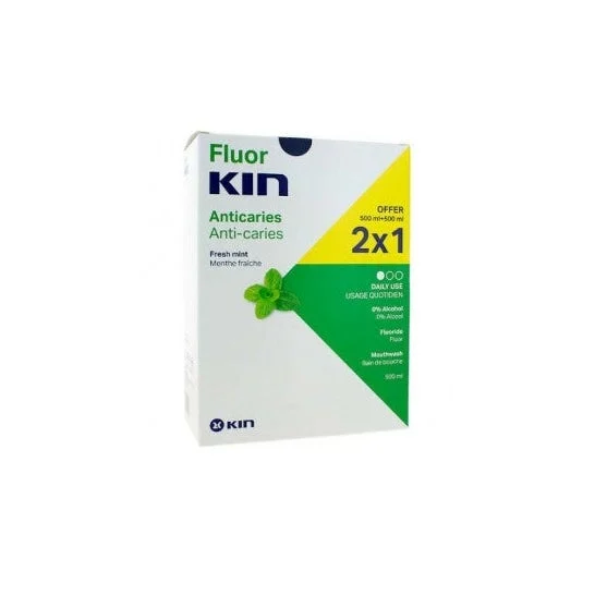 Fluorkin Risciacquo quotidiano alla menta 500ml Pack 2x1