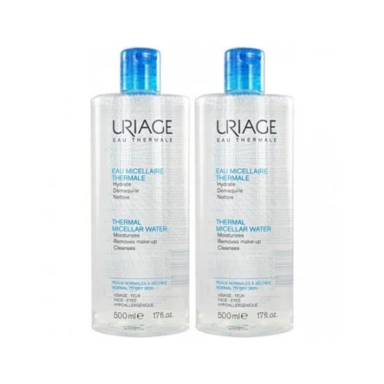 Uriage Eau Micellaire Thermale Peaux Normales à Sèches 500ml lot de 2