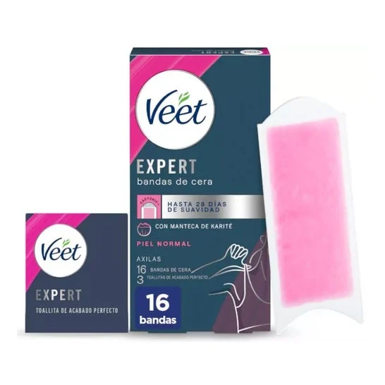 Veet Expert Bandas de Cera Depilatoria Axilas Piel Normal 16uds