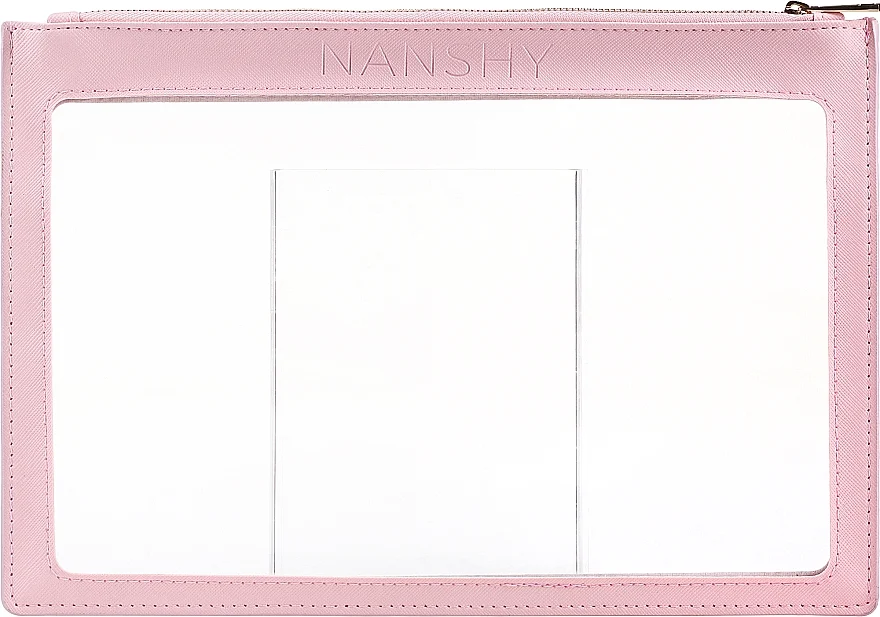 Beauty case trasparente, rosa