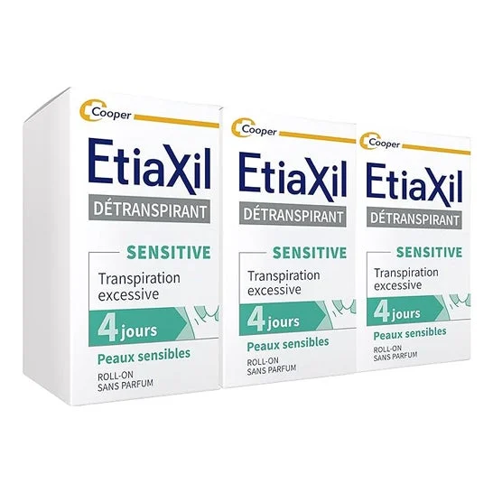 Etiaxil Détranspirant Transpiration Excessive Sensitive Peaux Sensibles 3x15ml