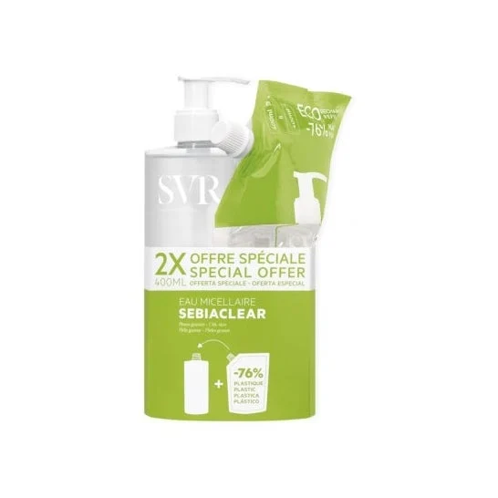 SVR Sebiaclear Agua Micelar 400ml + Recarga 400ml