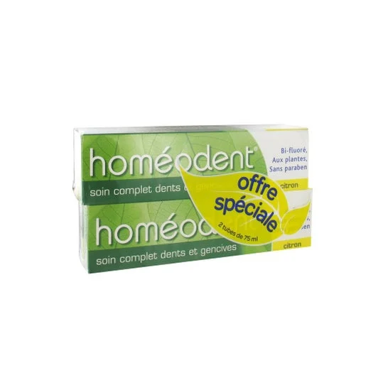 Homeodent Dentifricio completo per la cura dei denti e delle gengive Clorofilla 2x75ml