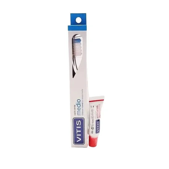 Vitis Medio Cepillo Dental + Pasta Anticaries 15ml