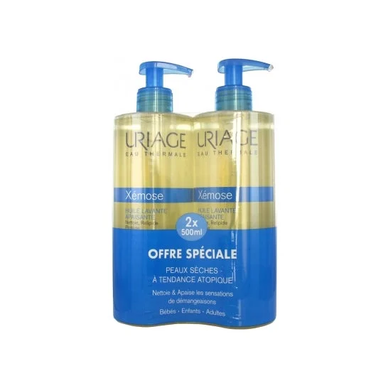 Uriage Xémose Olio detergente lenitivo 2x500ml