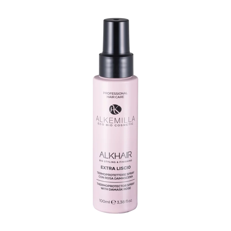 ALKEMILLA Extra Liscio Termoprotettore Spray con Rosa Damascena