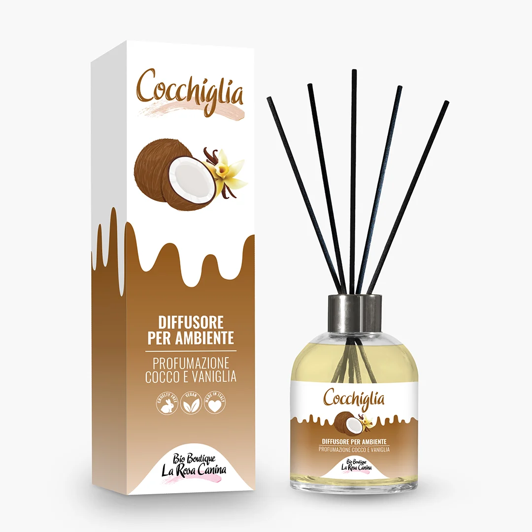 BIO BOUTIQUE LA ROSA CANINA Cocchiglia – Diffusore per Ambiente Profumazione Cocco e Vaniglia