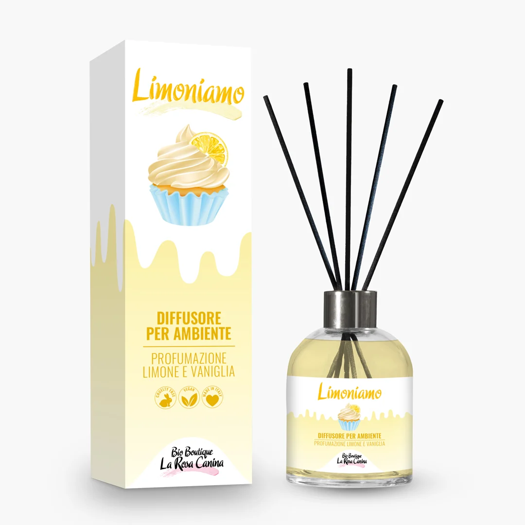 BIO BOUTIQUE LA ROSA CANINA Limoniamo – Diffusore per Ambiente Profumazione Limone e Vaniglia