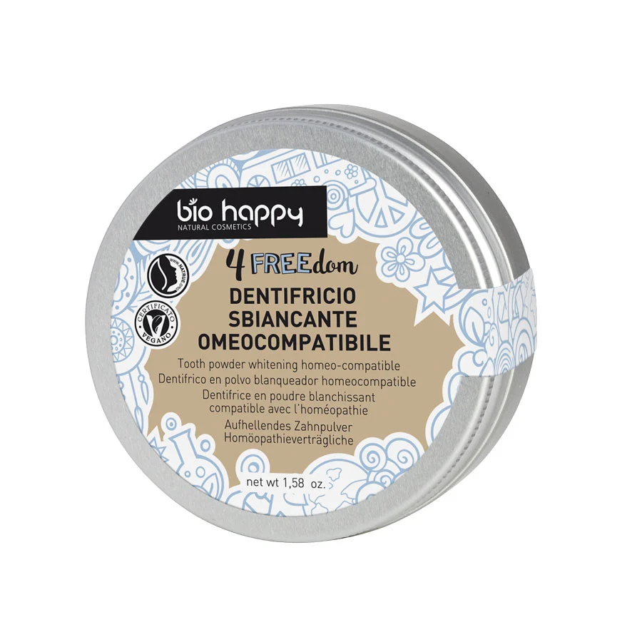 BIO HAPPY Neutral & Delicate – Dentifricio in Polvere Sbiancante Omeocompatibile