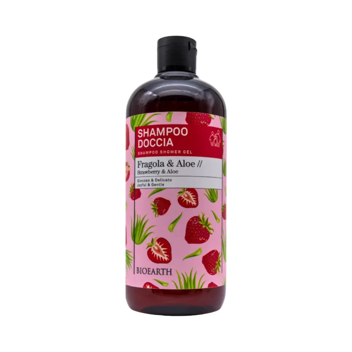 BIOEARTH Shampoo Doccia Aloe e Fragola 500 ml