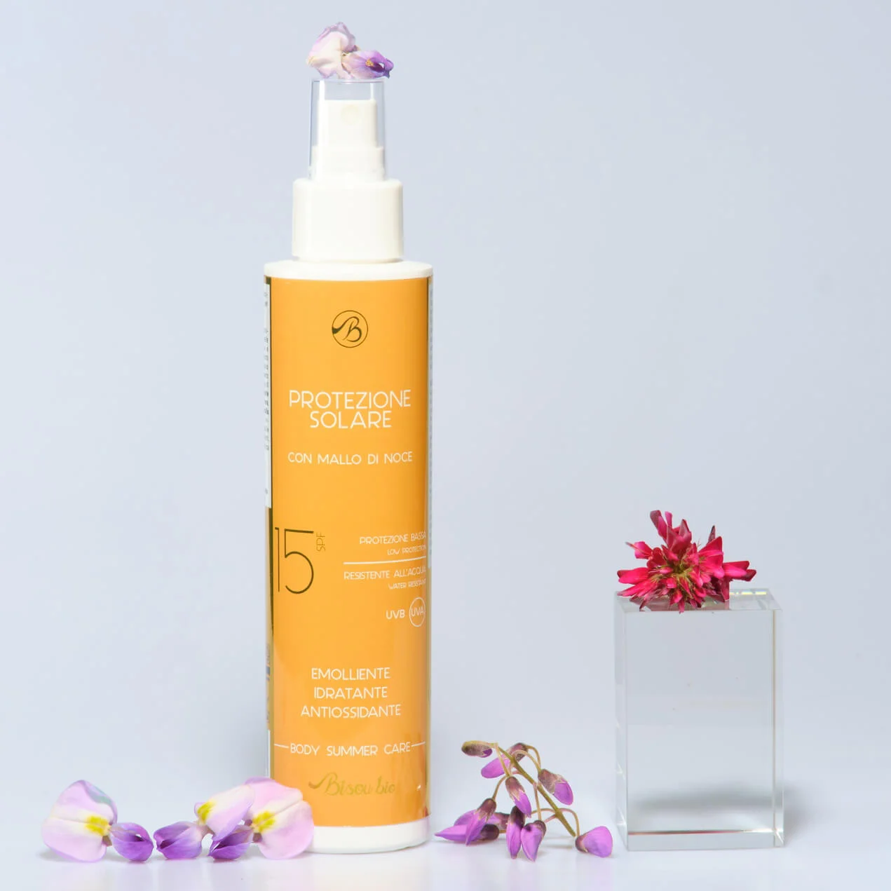 BISOUBIO Latte Solare Bassa Protezione SPF 15