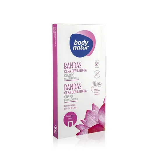 Body Natur Bandas de Cera Piel Sensible Rosa Mosqueta Bio 16uds