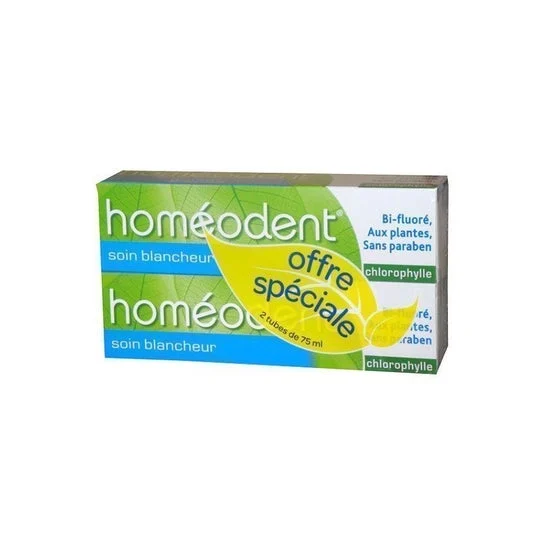 Homeodent Dentifricio Sbiancante Cura Clorofilla 2x75ml