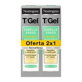 NEUTROGENA T/GEL CHAMPÚ ANTICASPA CABELLO GRASO 250ML + 250ML