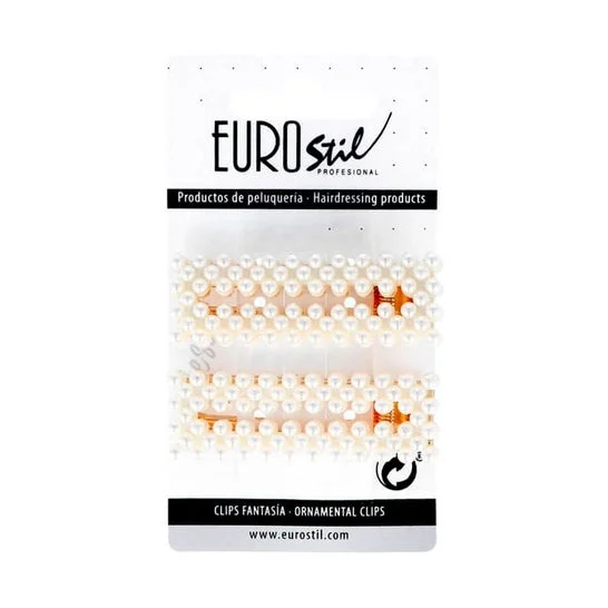 Eurostil Golden Clips Perle doppie 2 pezzi