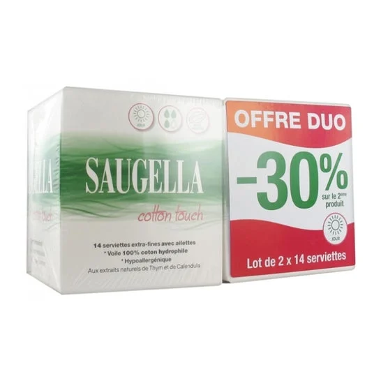 Saugella Toallas de Algodón Día 2 14uds