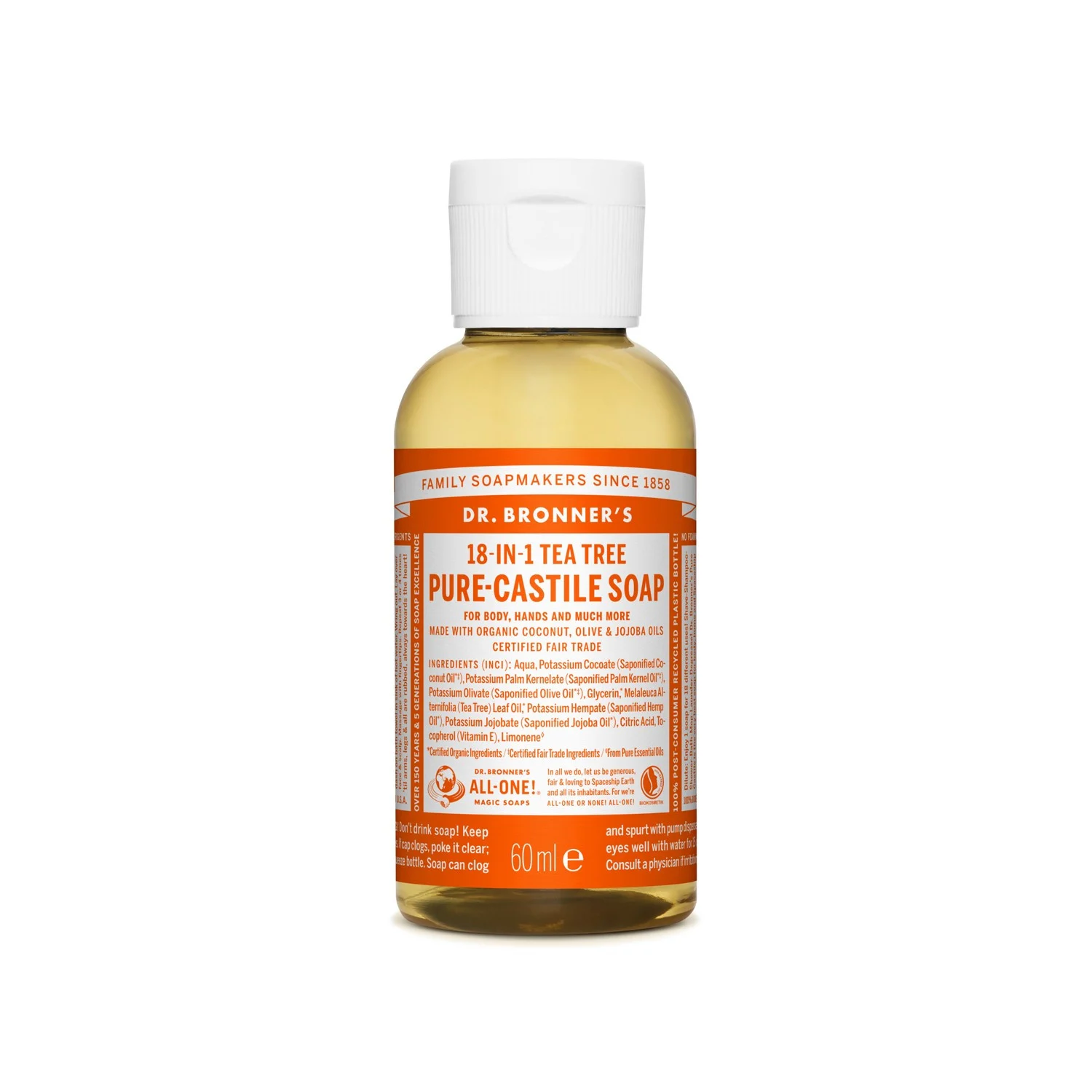 DR BRONNER’S Sapone Liquido 18 in 1 Tea Tree 60 ml