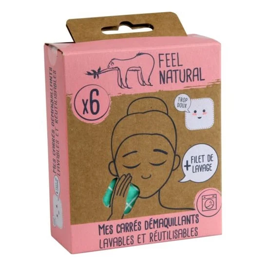 Feel Natural Coton Carre Make-up Remover 6uts