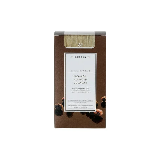Korres Colorante Olio di Argan 8.1 Biondo Cenere Chiaro 50ml