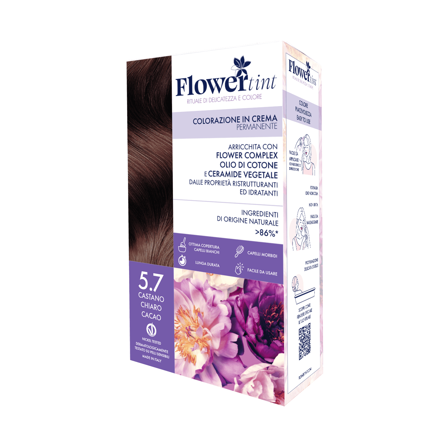 FLOWERTINT Colorazione in Crema Permanente 5.7 Castano Chiaro Cacao