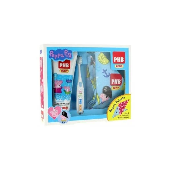 PHB Pack Peppa Pig spazzolino da denti + gel dentifricio 75ml + tessuto regalo