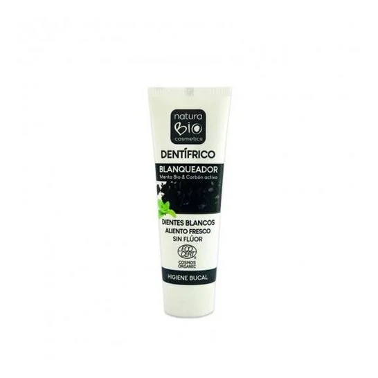 NaturaBio Cosmetics Dentifricio Sbiancante Menta Bio e Carbone Attivo 75ml