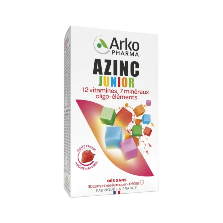 Arkopharma Azinc Vitamine C & E, Zinco Junior Gusto Fragola 30 compresse