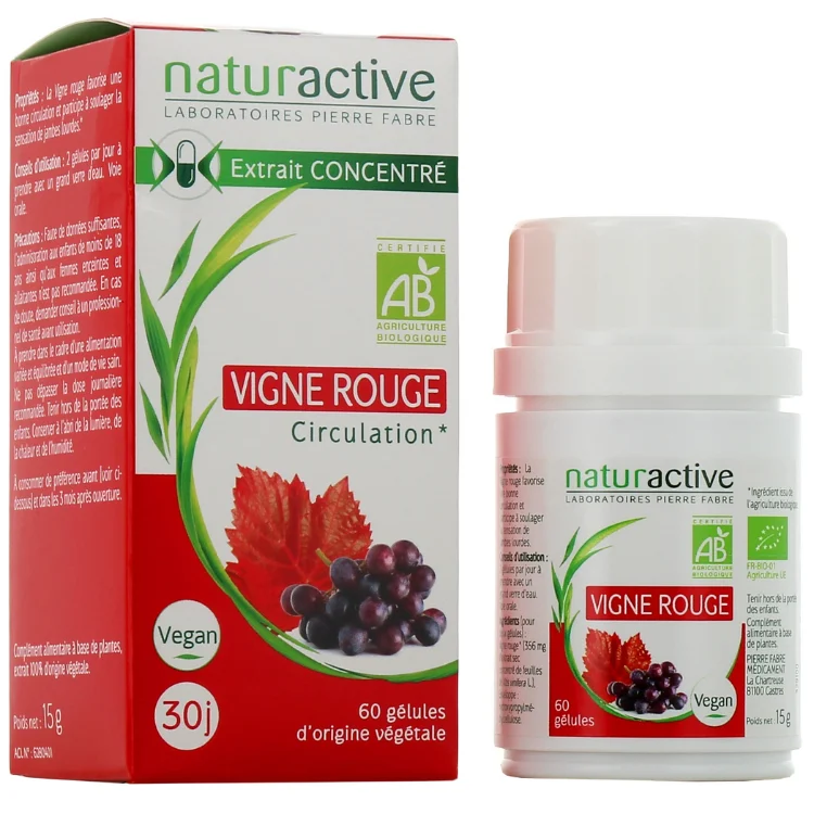 Naturactive Estratto concentrato Vite Rossa Bio Circolazione 30 capsule